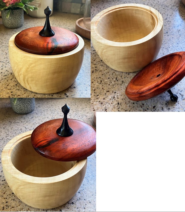 31.) Hand turned lidded bowl