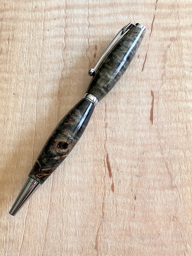 28.) Hand turned natural burl wood pen #2