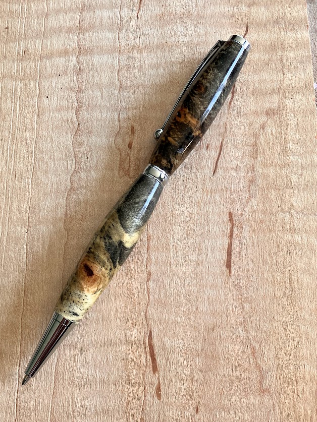 27.) Hand turned natural burl wood pen #3