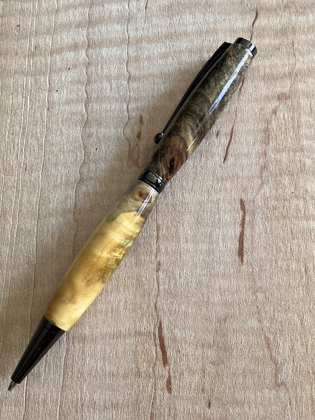 26.) Hand turned natural burl wood pen #4