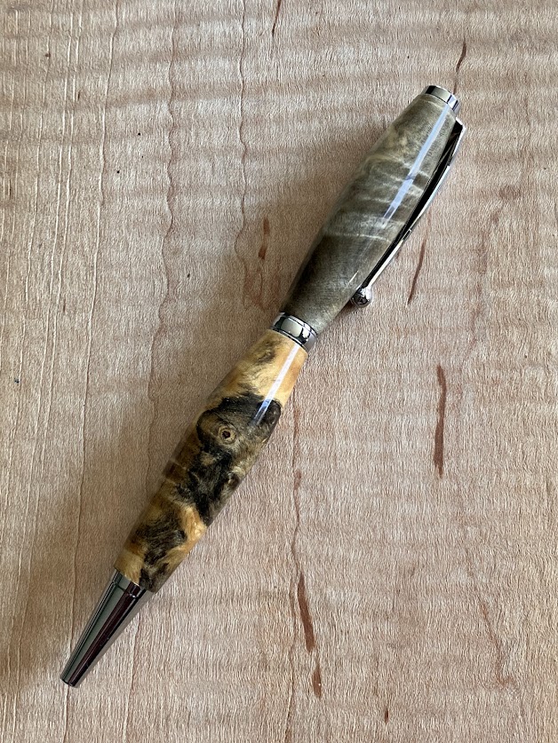 25.) Hand turned natural burl wood pen #5