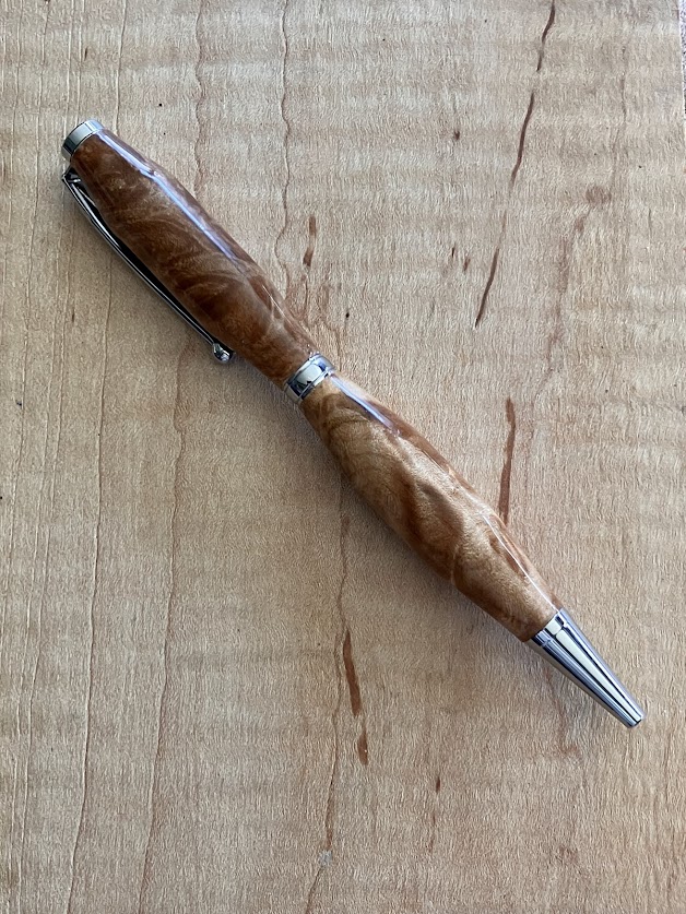 23.) Hand turned natural burl wood pen