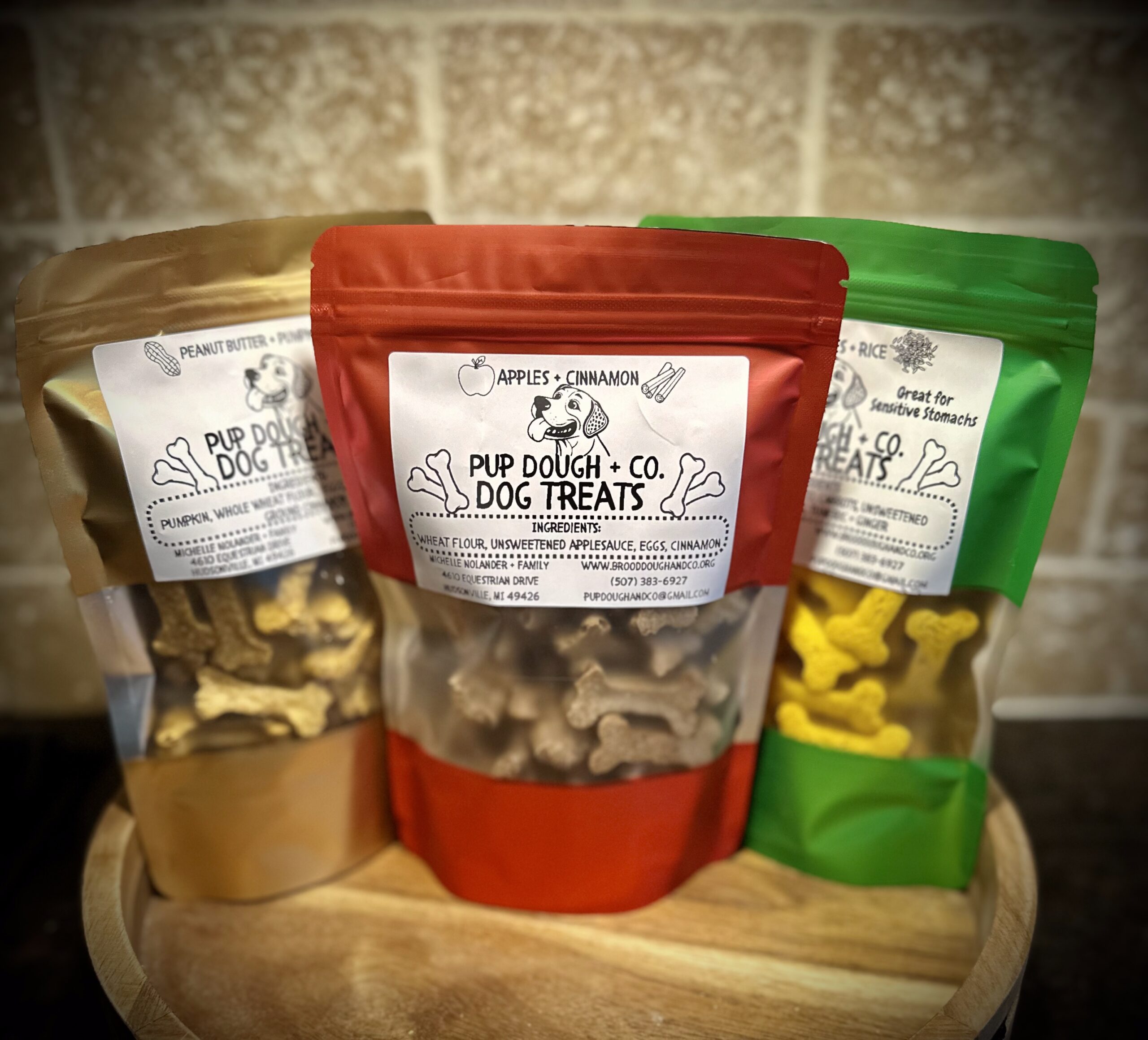 37.) Pup Dough + Co. Dog treat basket