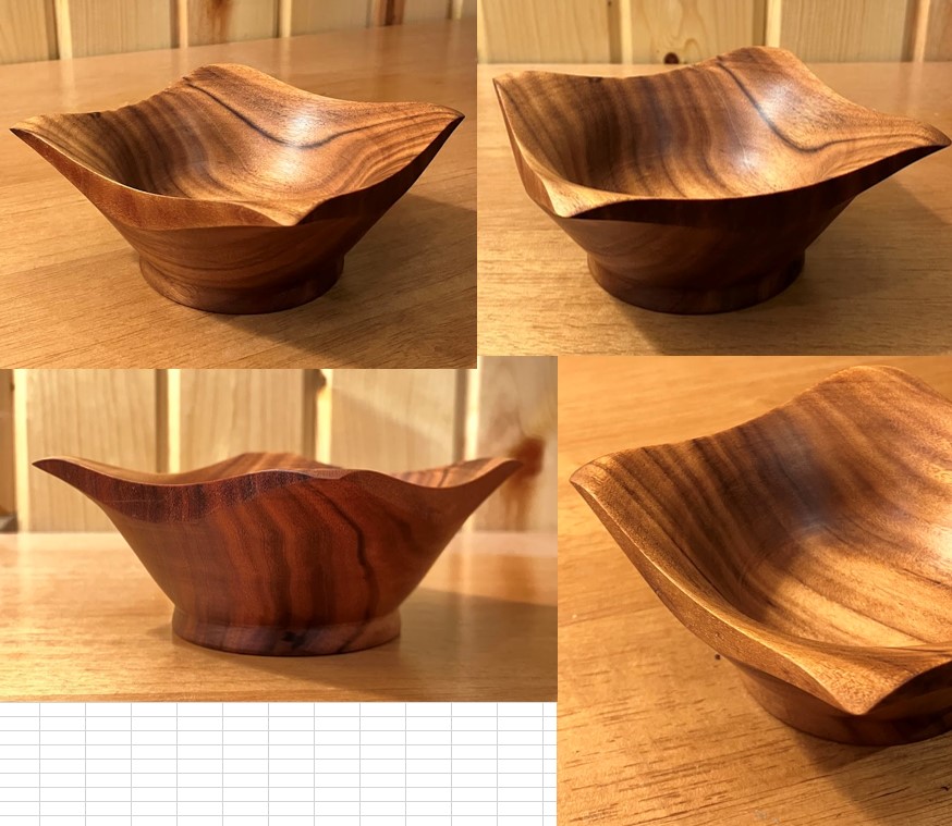 29.) Hand turned small "square" bowl